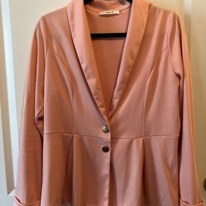Jessy B Blush Peplum Blazer
